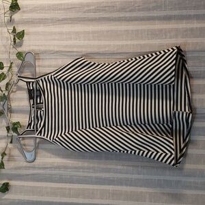 Rue21 Black & White Striped Halter Tank